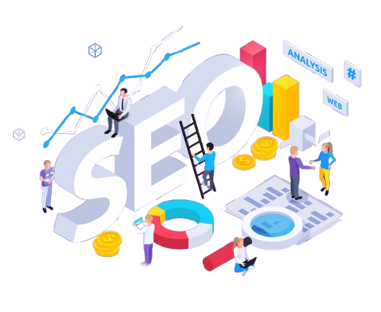 SEO analysis isometric composition